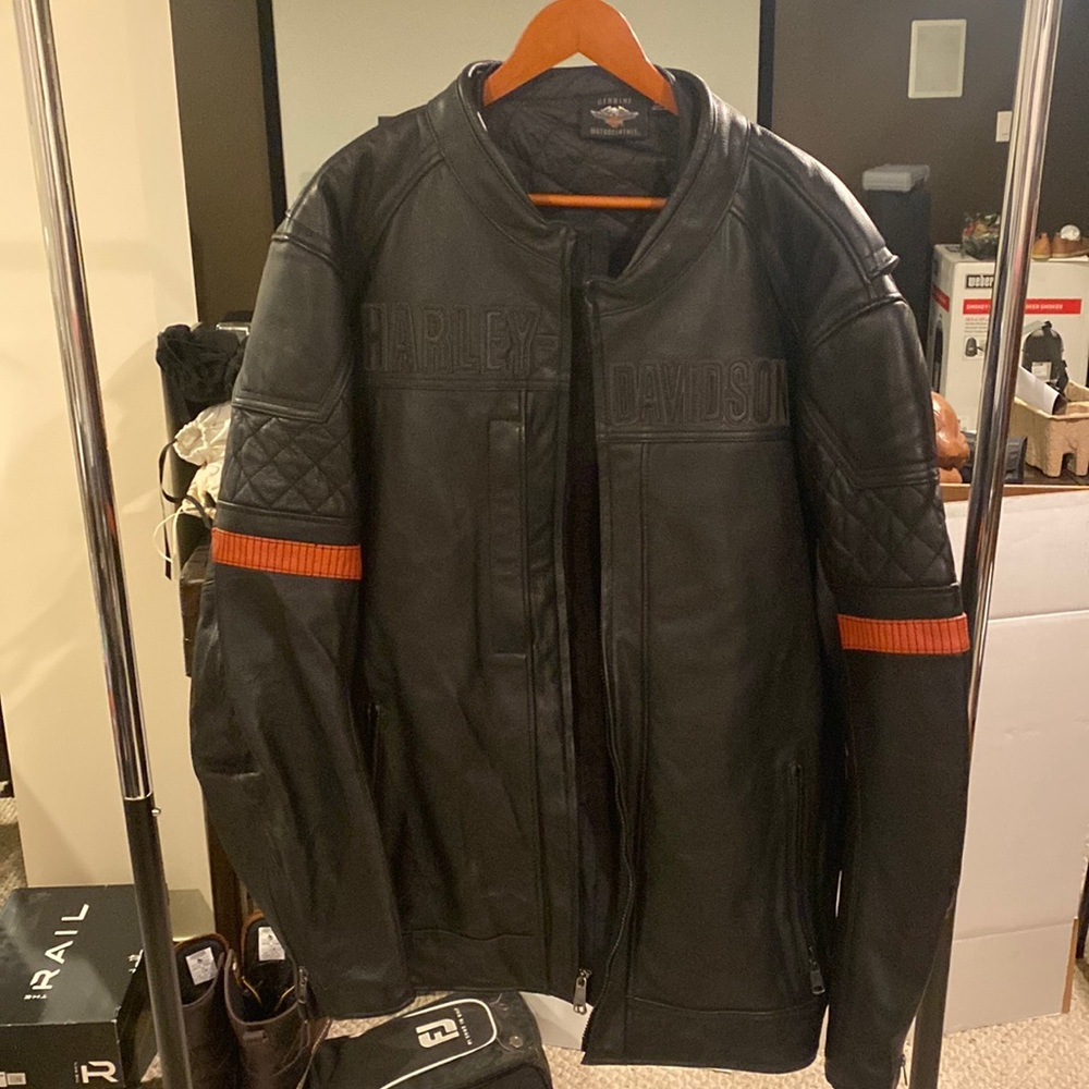 Harley-Davidson Men's Vanocker Waterproof Triple Vent Leather Jacket Size 4XL